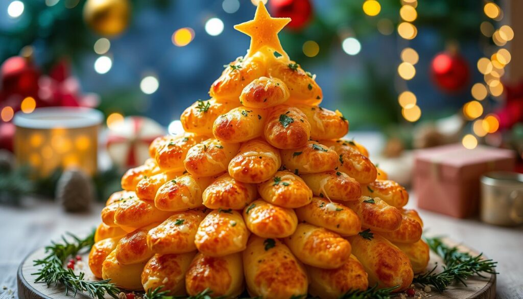 cheesy garlic pull apart bread christmas tree