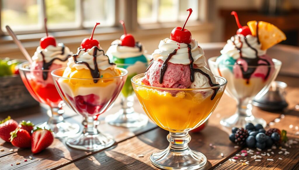 homemade ice cream sundaes