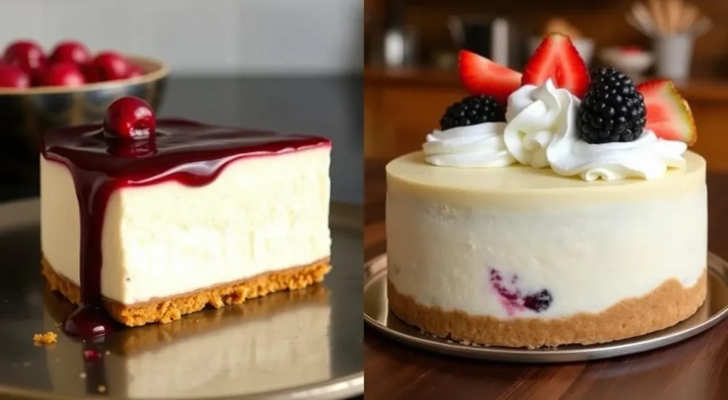 New York cheesecake and Philadelphia cheesecake