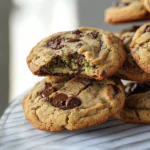 Pistachio Cream Chocolate Chip Cookies