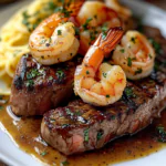 Valentine’s Day Garlic Butter Steak and Shrimp