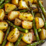 Roasted Asparagus & Garlic Butter Potatoes