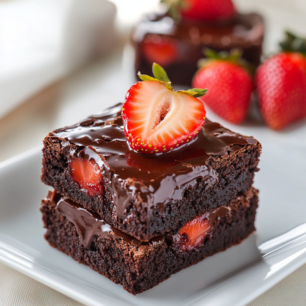 Chocolate-Covered Strawberry Brownies