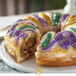 Mardi Gras King Cake with Cinnamon Filling