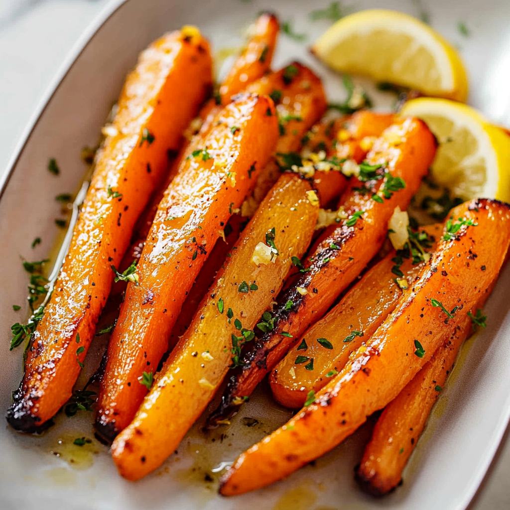 Lemon Garlic Roasted Carrots