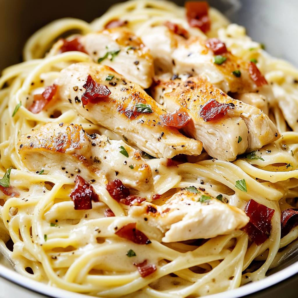 Delicious Chicken Carbonara Dish