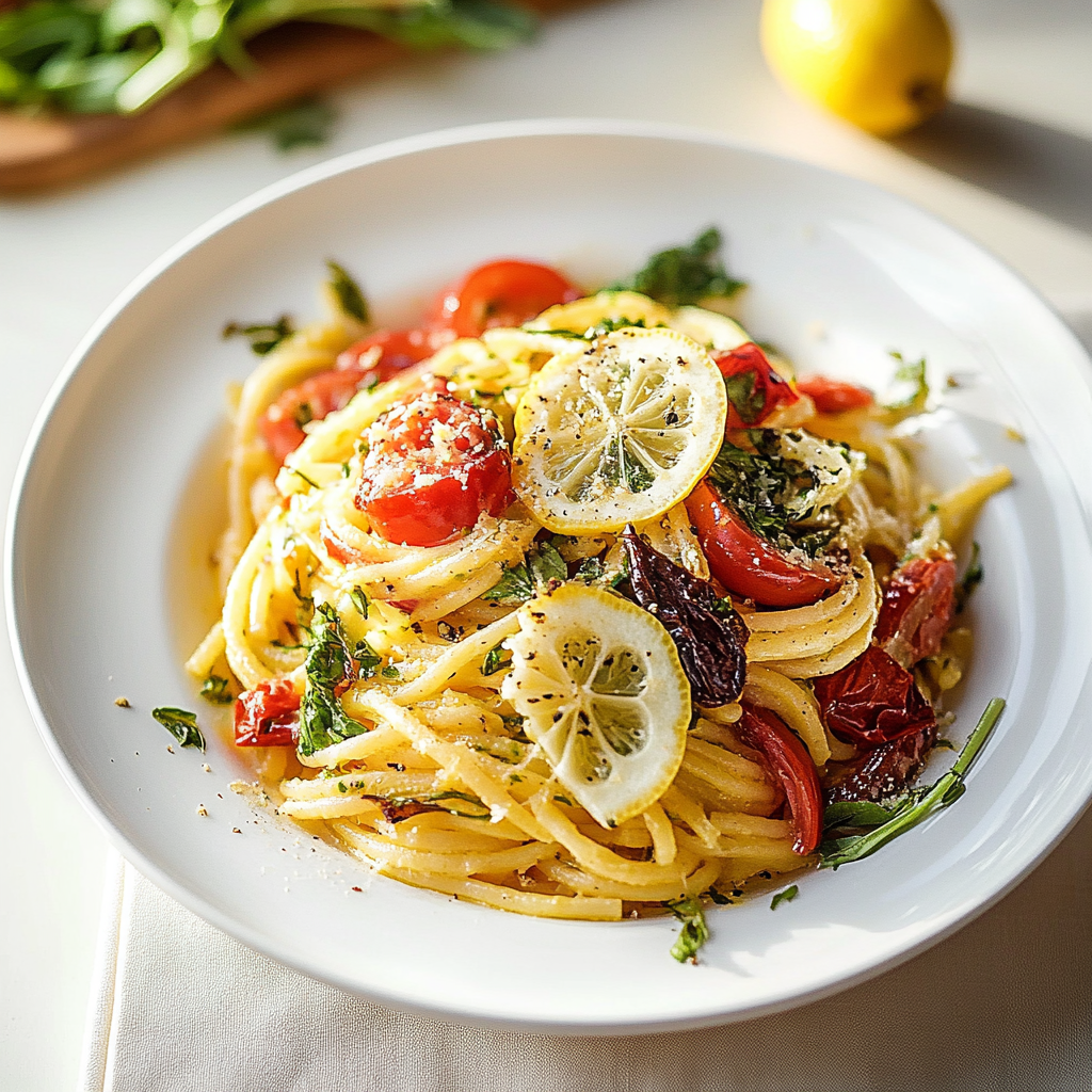 Lemon Herb Pasta Primavera Dish