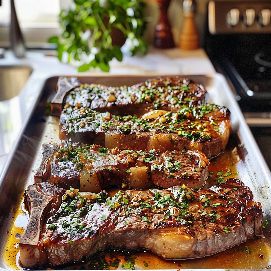 Garlic Butter Steak Sizzling on the Grill