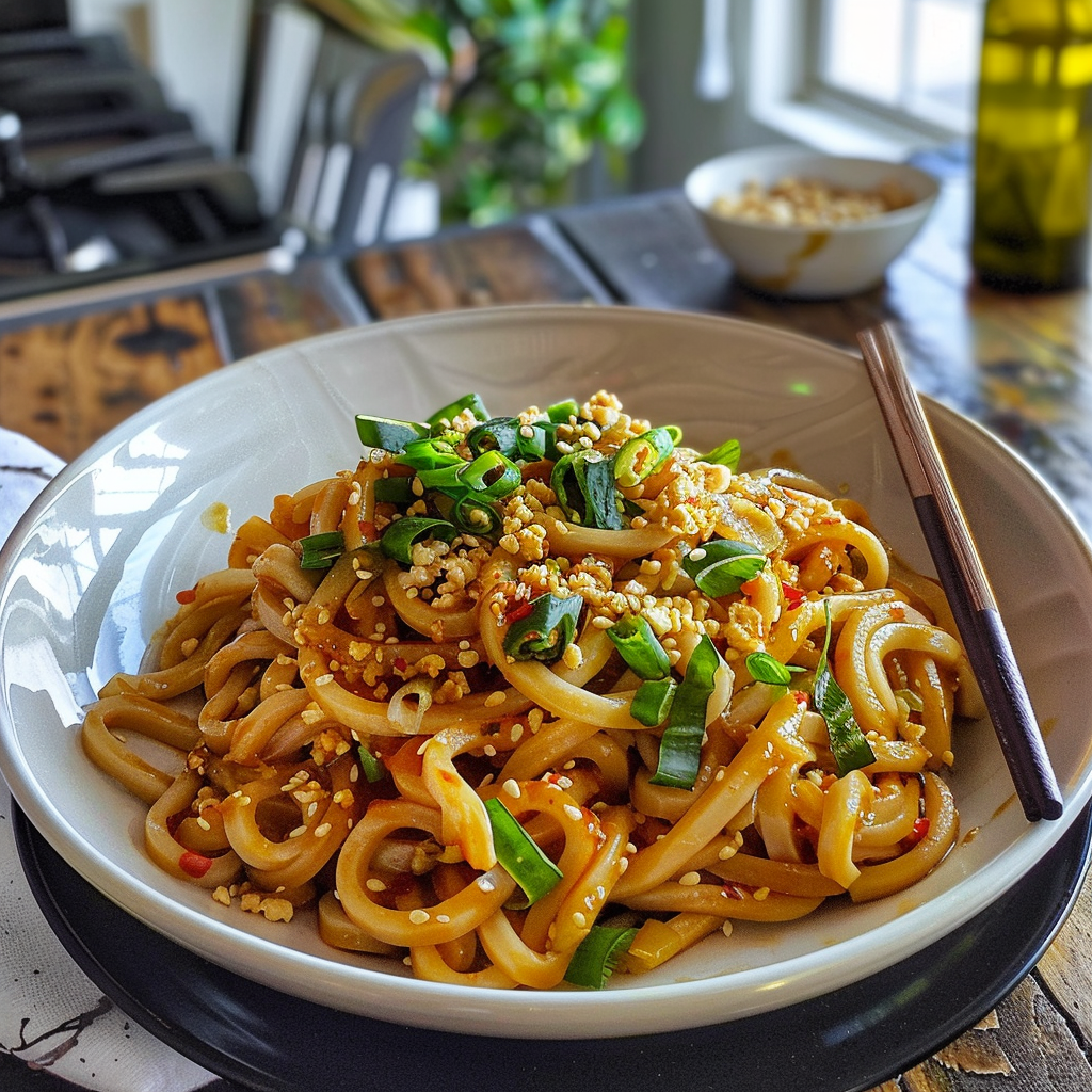 10 Minute Chili Oil Udon Noodles