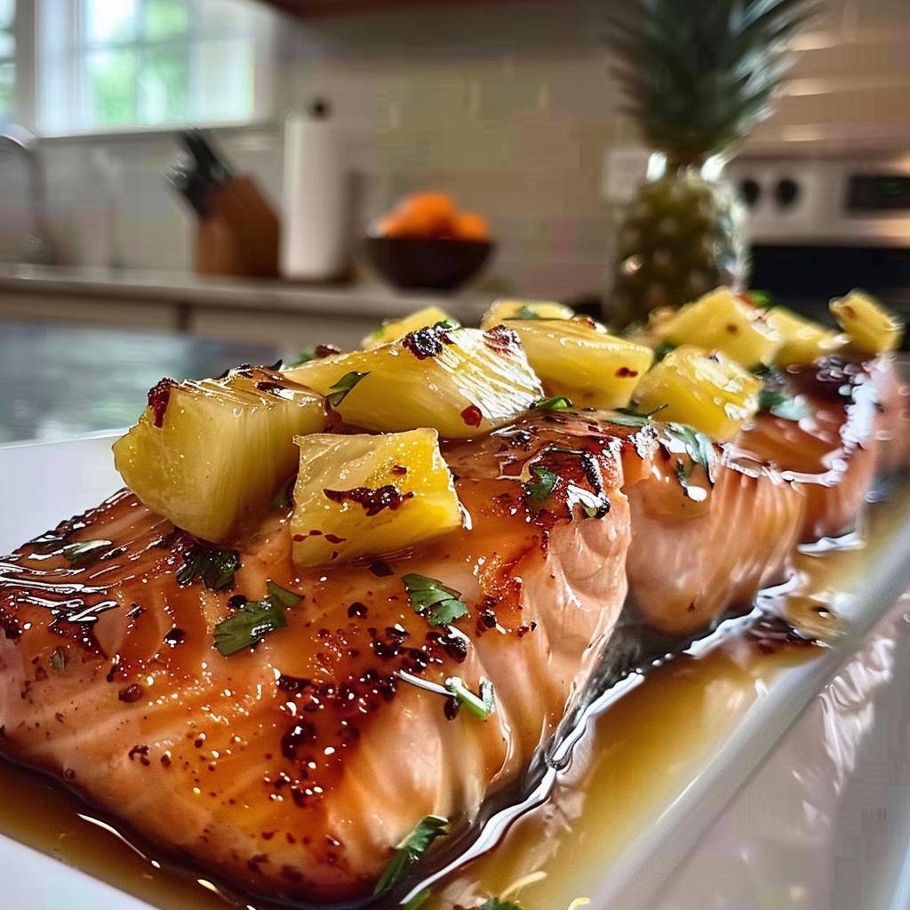 Pineapple Glazed Salmon Dish