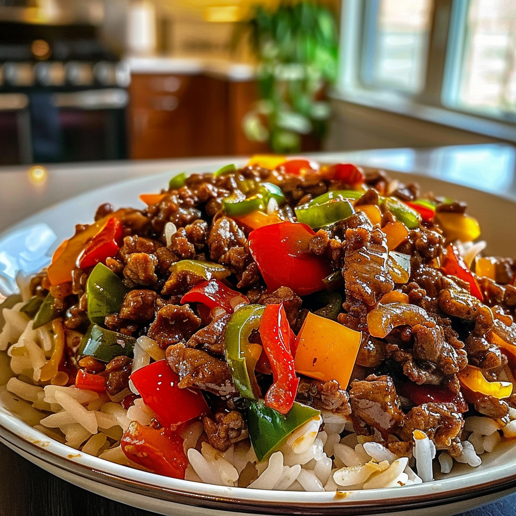 Beef and Pepper Rice Bowl