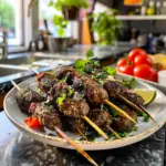 Beef Kofta Kebabs on Skewers