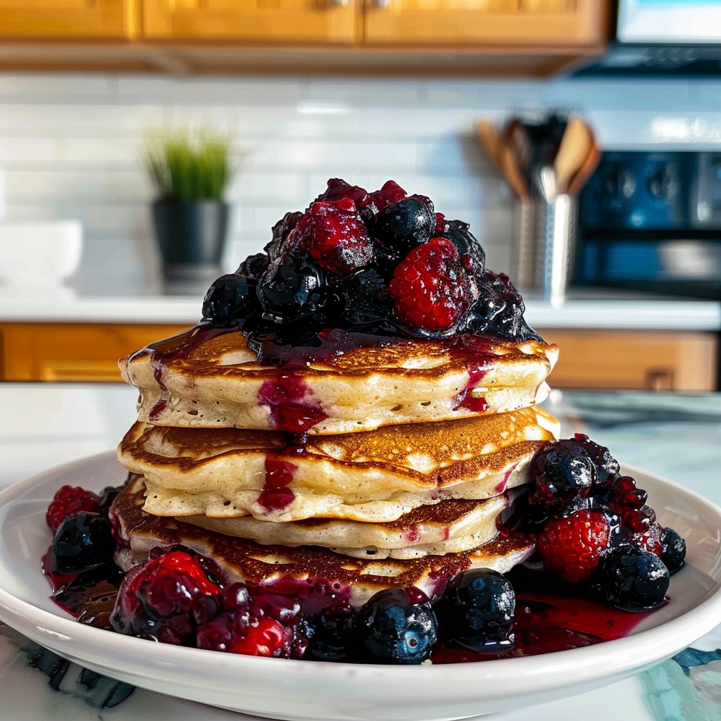 Mixed Berry Compote Pancakes