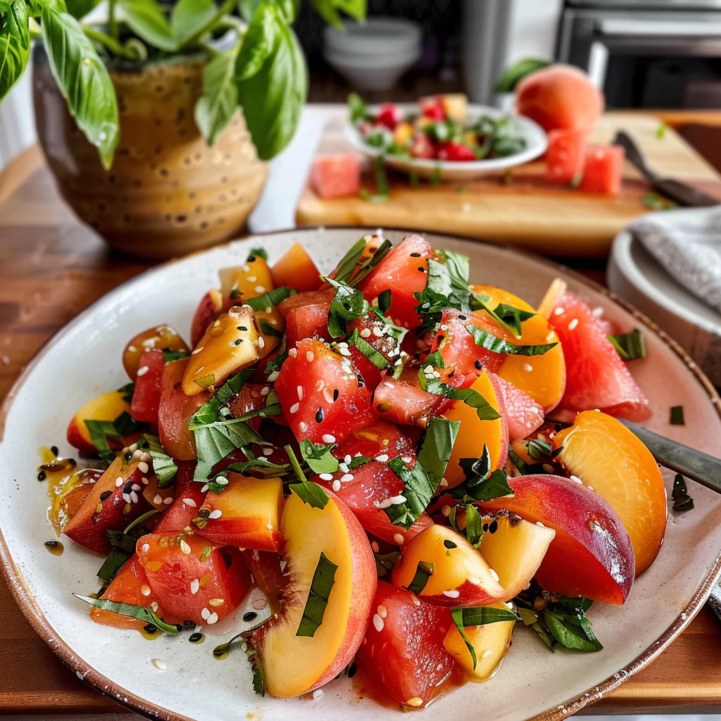 Peach Watermelon Salad