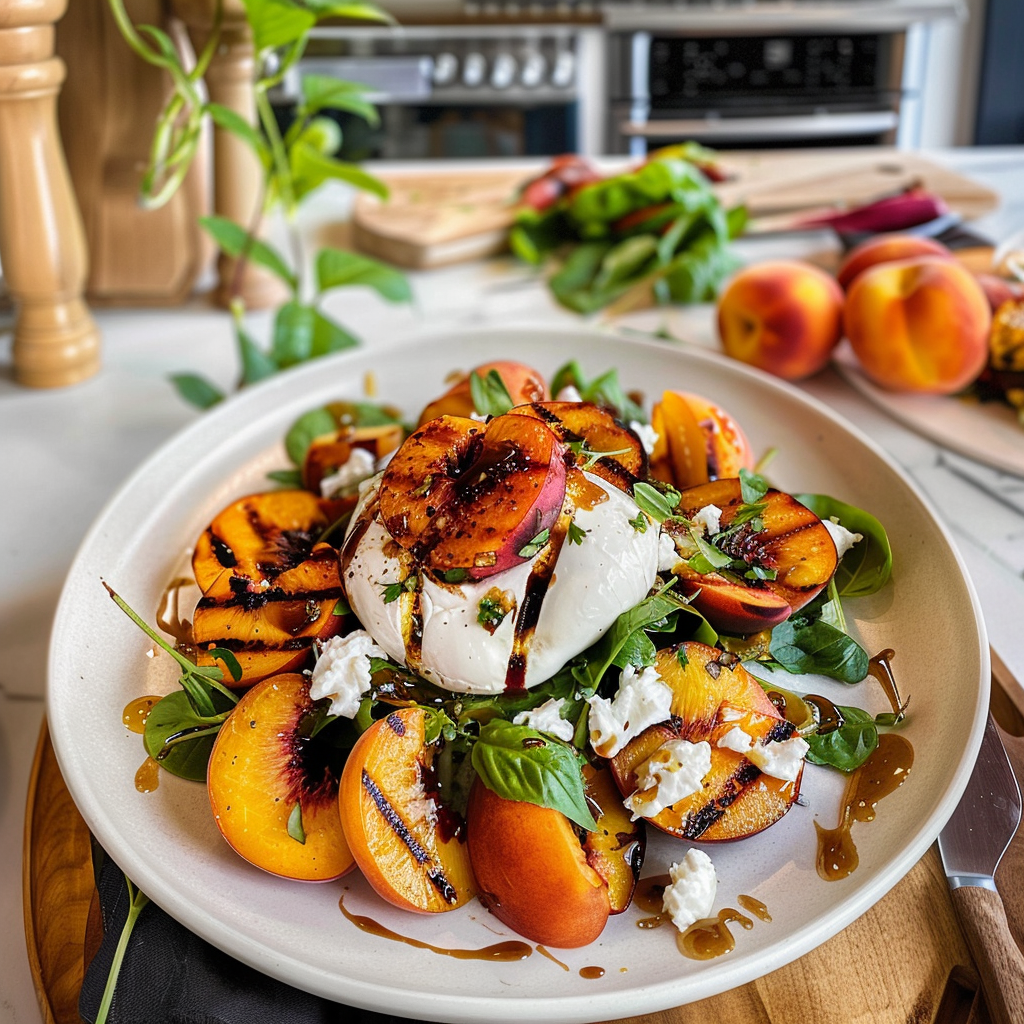 Grilled Peach & Burrata Salad