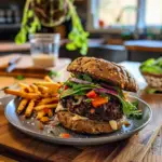 Tasty Black Bean Burgers on a Plate