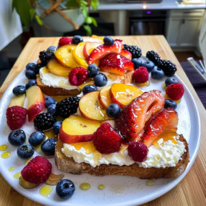Ricotta Toast with Honey and Fruit