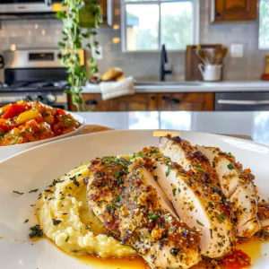 Parmesan Herb Chicken on a Plate