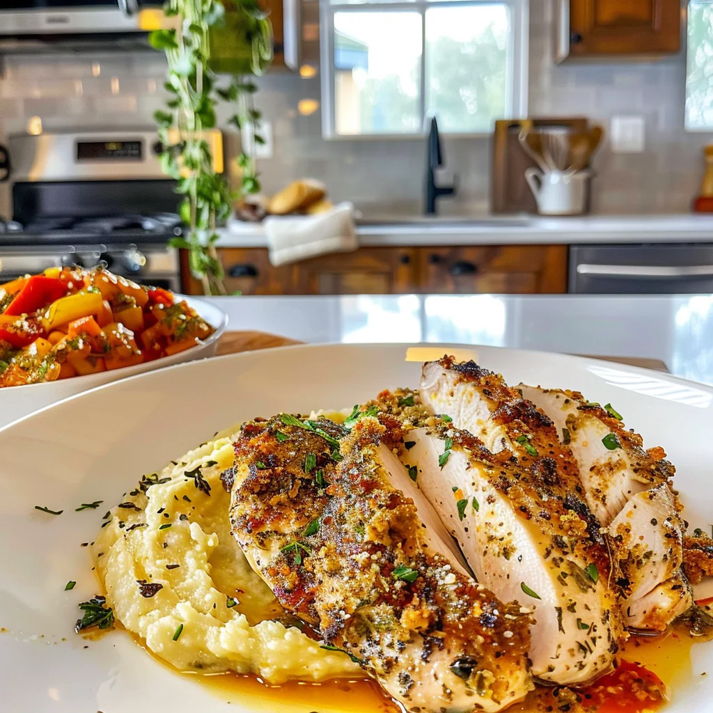 Parmesan Herb Chicken on a Plate