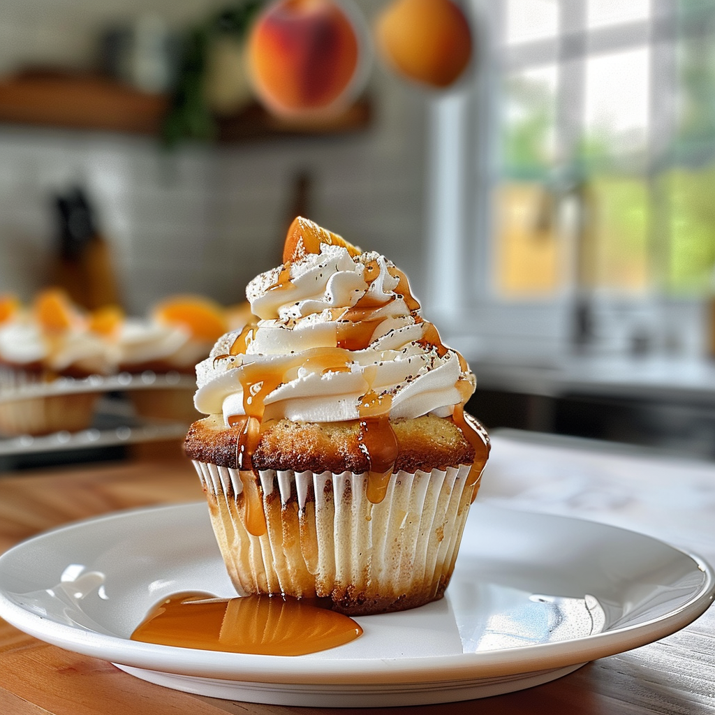Honey Peach Cream Cheese Cupcakes