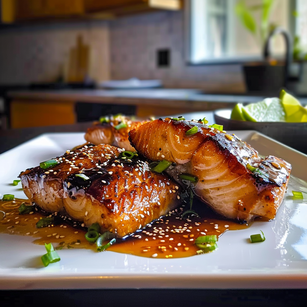 Miso Glazed Fish on a Plate