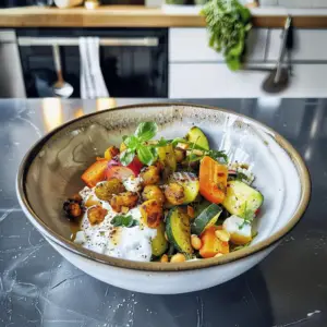Savory Yogurt Bowl with Roasted Veggies