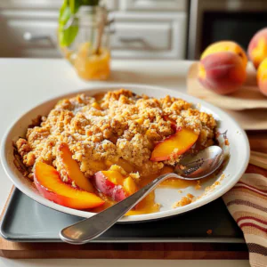 Fresh Peach Crumble Dessert
