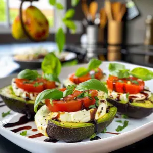 Caprese Stuffed Avocados for Memorial Day