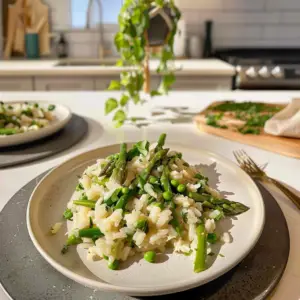 Spring Asparagus and Pea Risotto