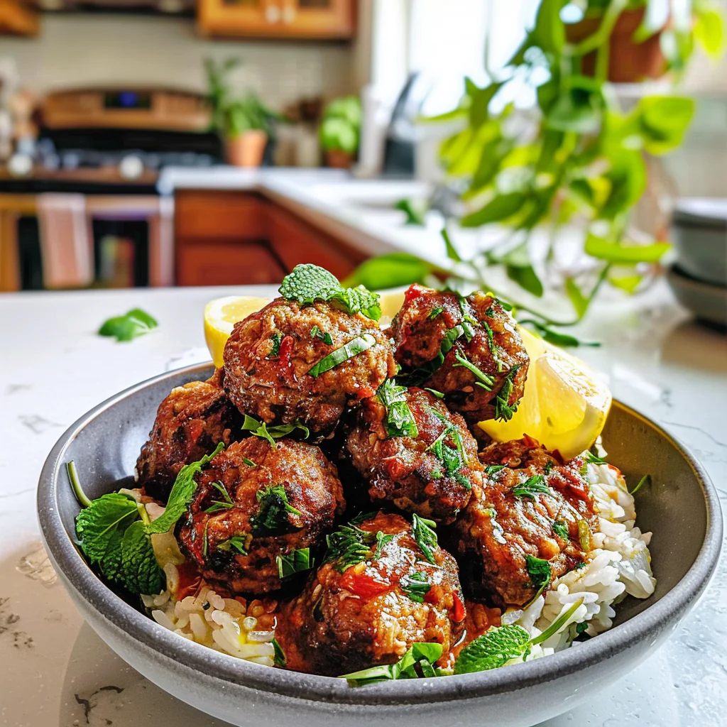 Greek Meatballs on a Plate