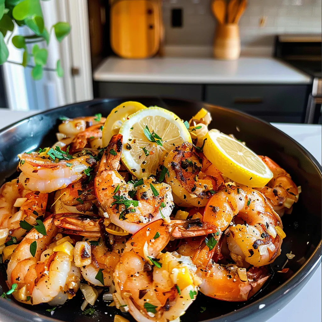 Lemon Garlic Shrimp Dinner Dish