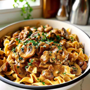 Mushroom Stroganoff Dish