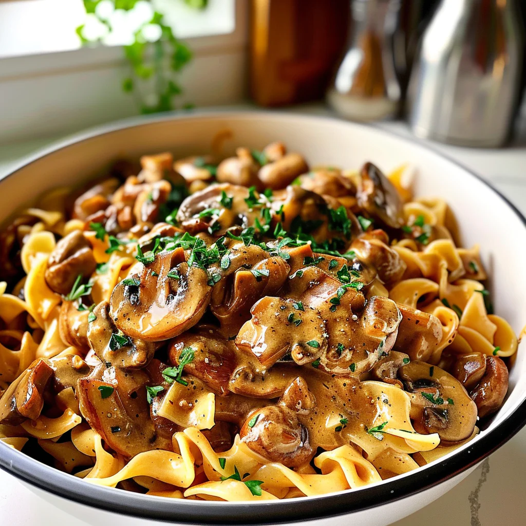 Mushroom Stroganoff Dish