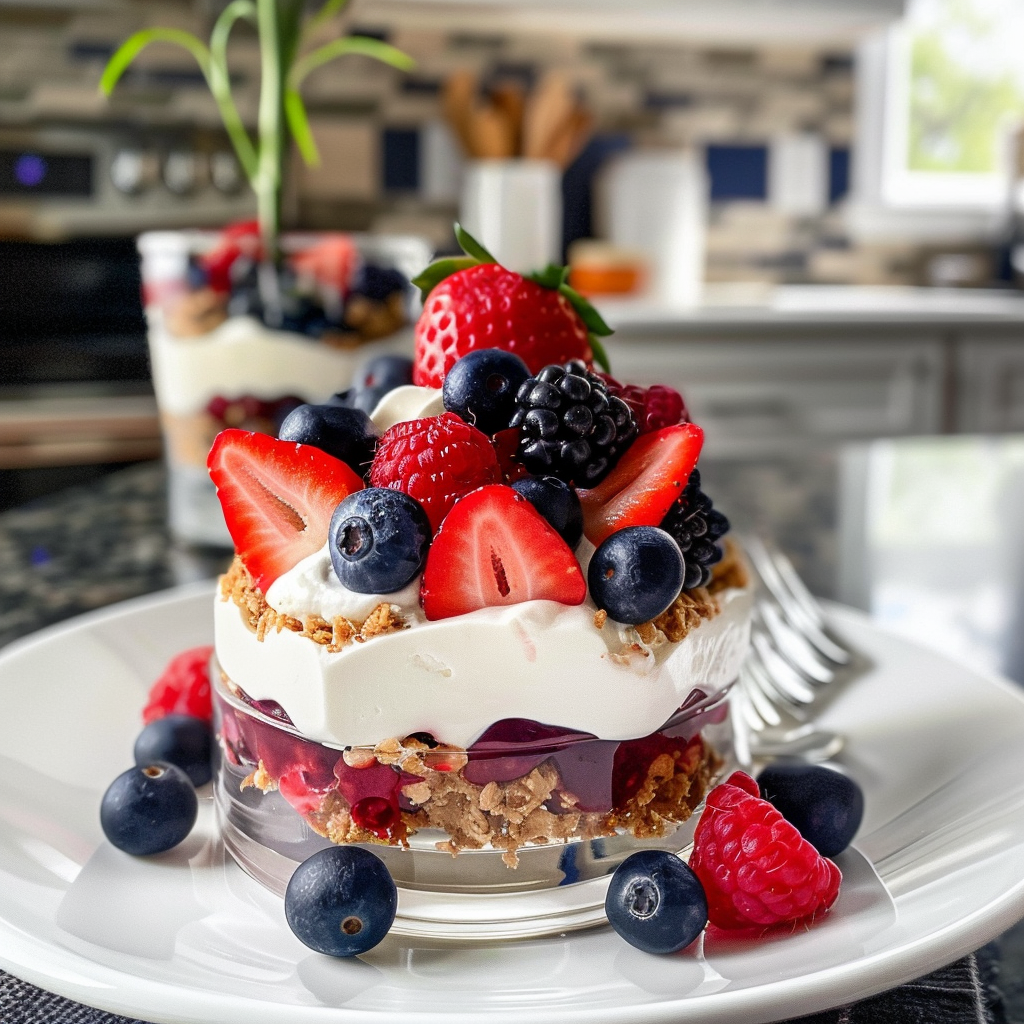 Red White Blue Berry Dessert