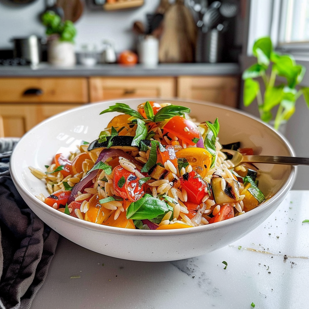 Grilled Vegetable Orzo Salad