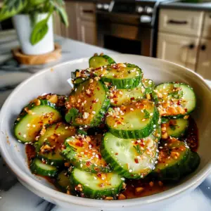 Cucumbers in Spicy Peanut Sauce
