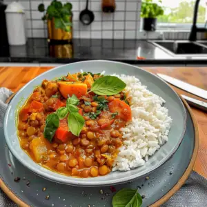 Lentil and Vegetable Curry Dish