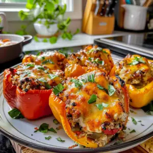Stuffed Bell Peppers Plated