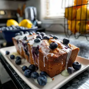 Lemon Blueberry Loaf Freshly Baked