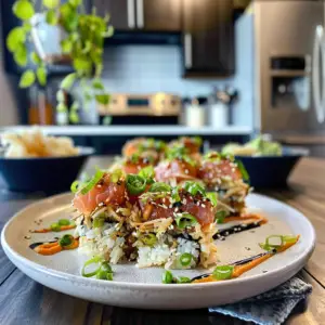 Crispy Rice with Spicy Tuna Dish