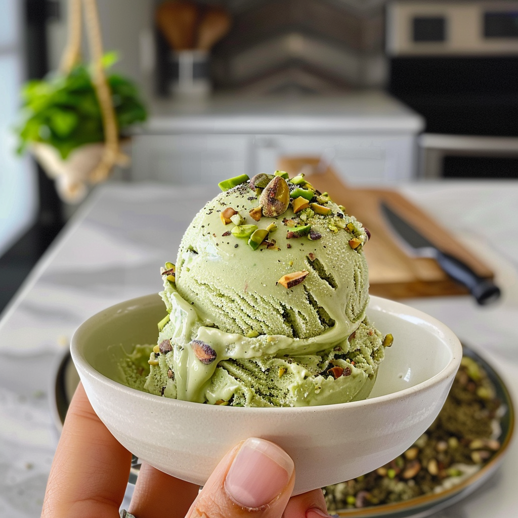 Homemade Pistachio Ice Cream