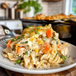 Chicken Pot Pie Pasta Dish