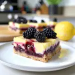 Blackberry Lemon Bars on a Plate