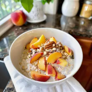 Peach Vanilla Overnight Oats Image