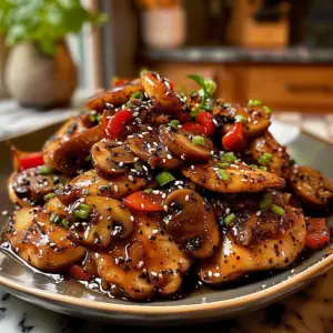 Black Pepper Chicken with Mushrooms