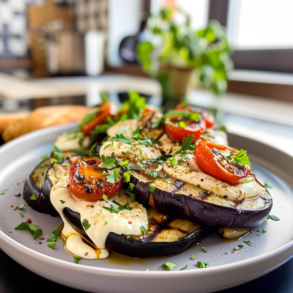 Grilled Eggplant with Yogurt Sauce