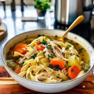 Homemade Chicken Noodle Soup Bowl