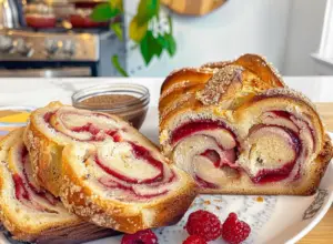 Raspberry Swirl Brioche Loaf
