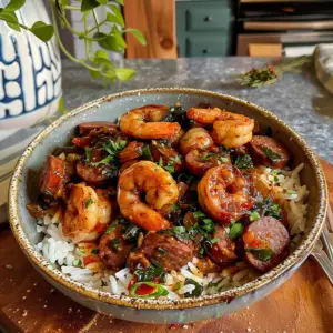 Cajun Shrimp and Sausage Dish