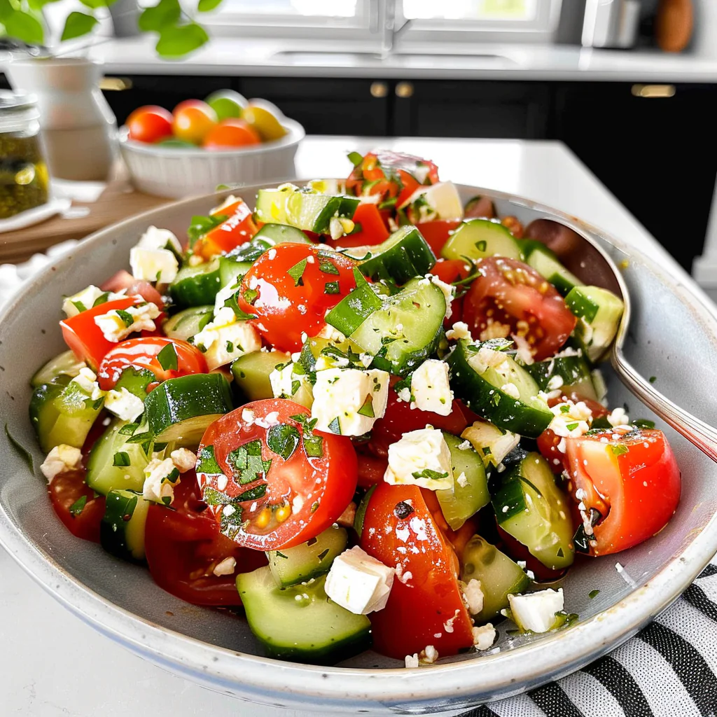 Tomato Cucumber Feta Salad